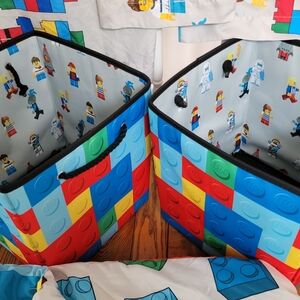 LEGO Colorful Storage Bins with Red, Blue, and Yellow Blocks